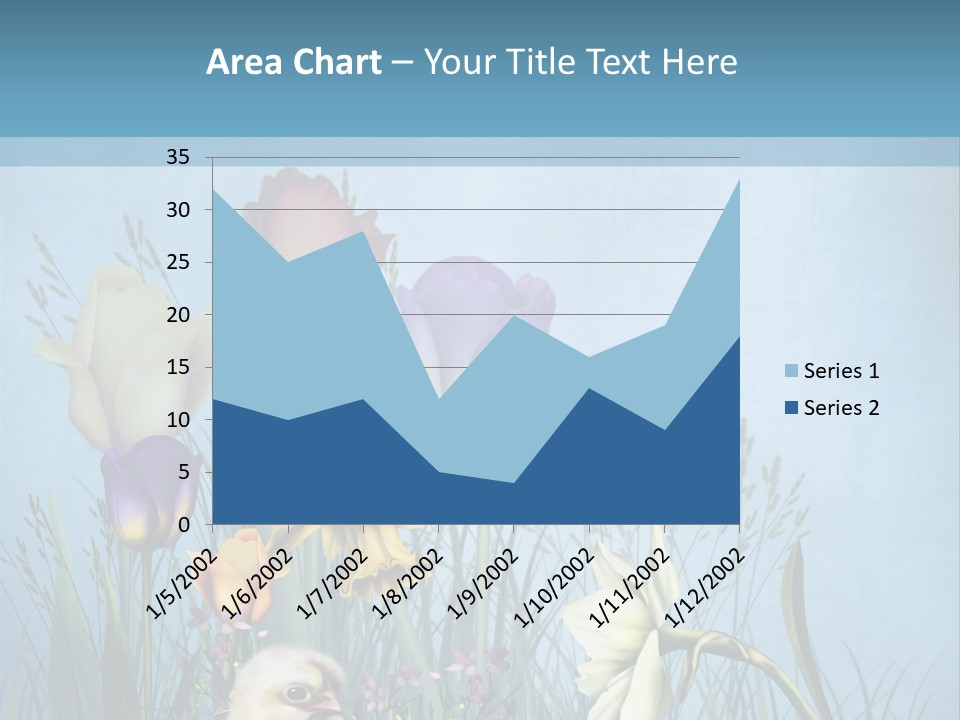 Niebieski Kwiat Ilustracja PowerPoint Template