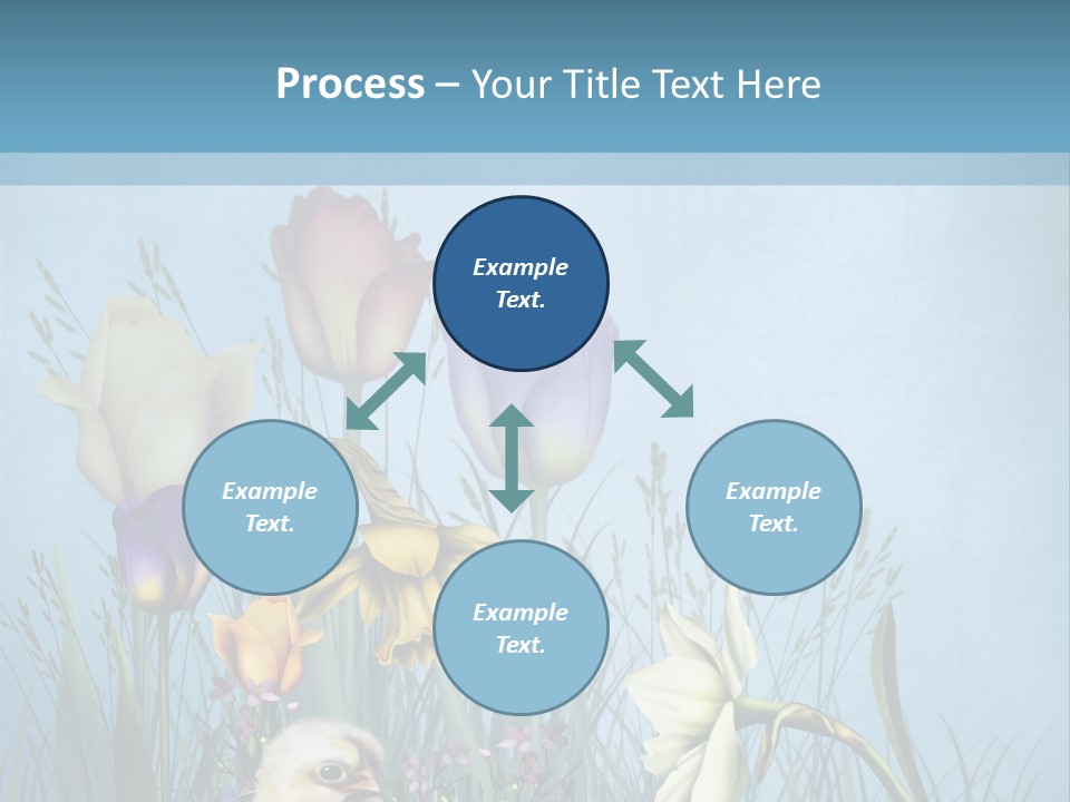 Niebieski Kwiat Ilustracja PowerPoint Template