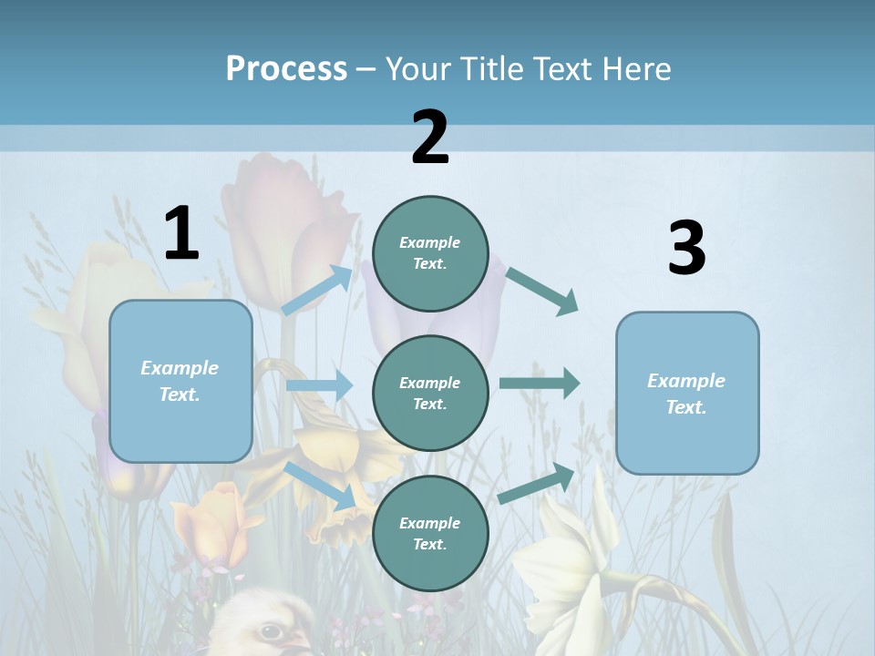 Niebieski Kwiat Ilustracja PowerPoint Template