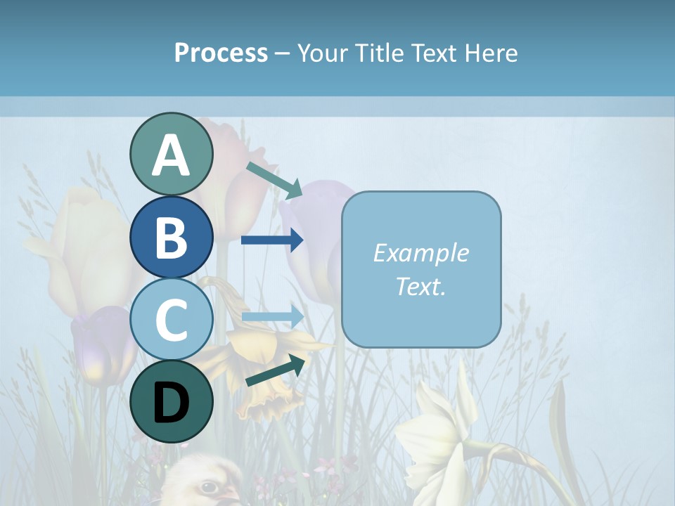 Niebieski Kwiat Ilustracja PowerPoint Template
