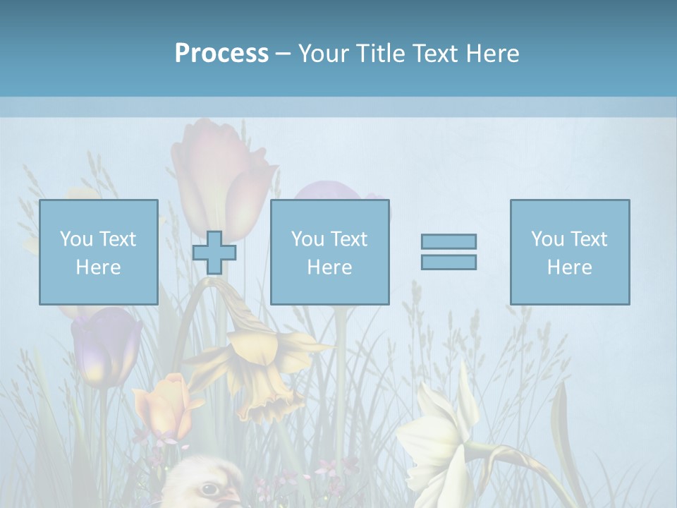 Niebieski Kwiat Ilustracja PowerPoint Template