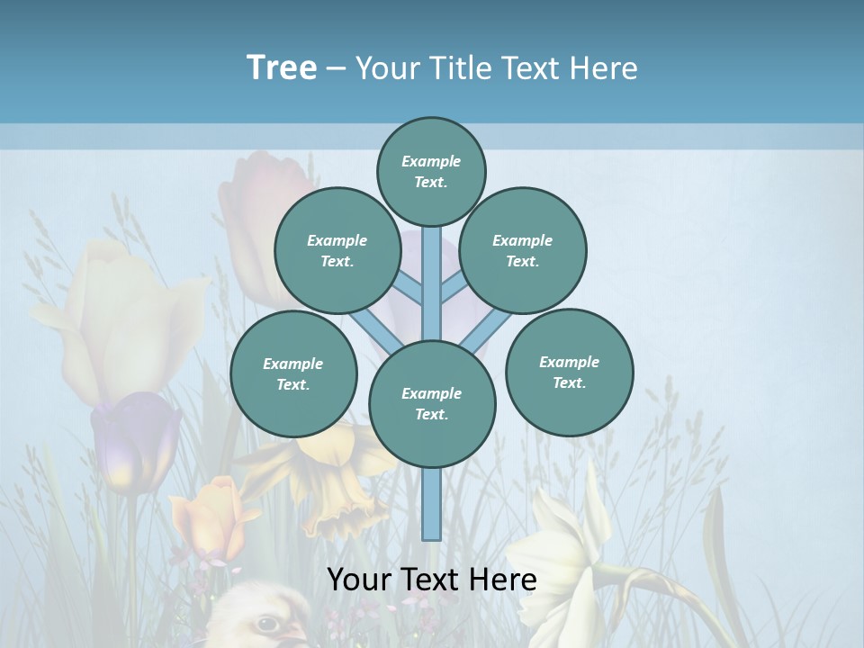 Niebieski Kwiat Ilustracja PowerPoint Template