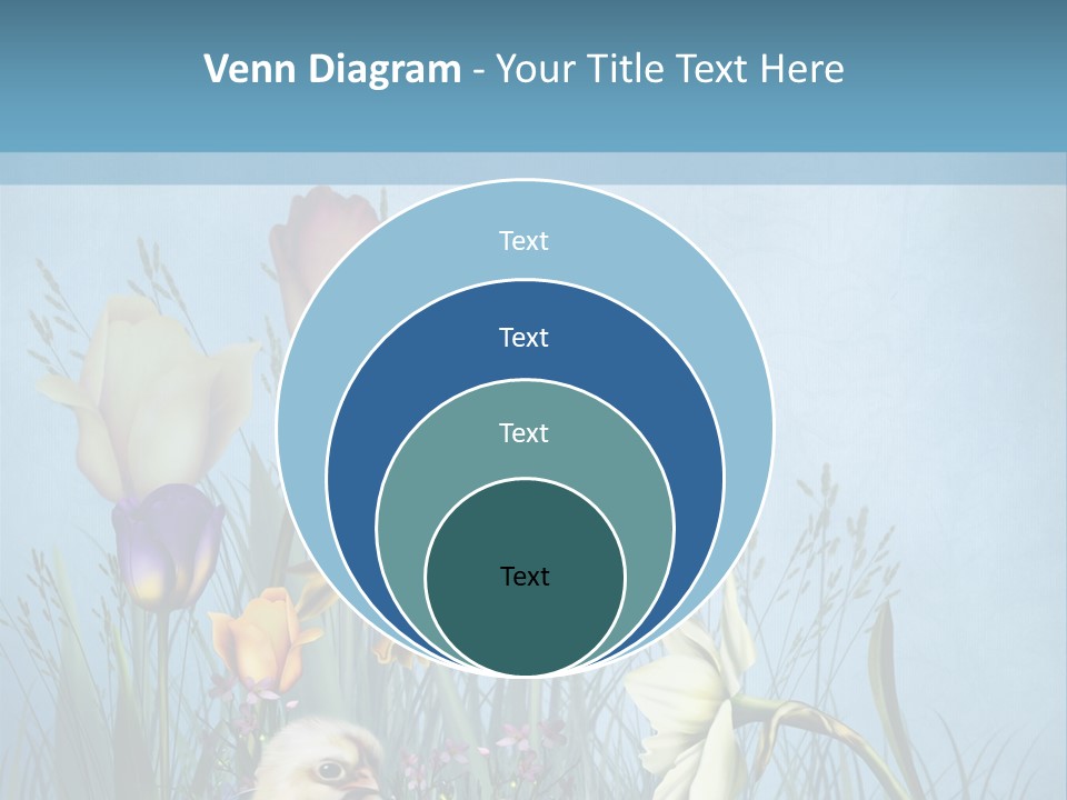 Niebieski Kwiat Ilustracja PowerPoint Template