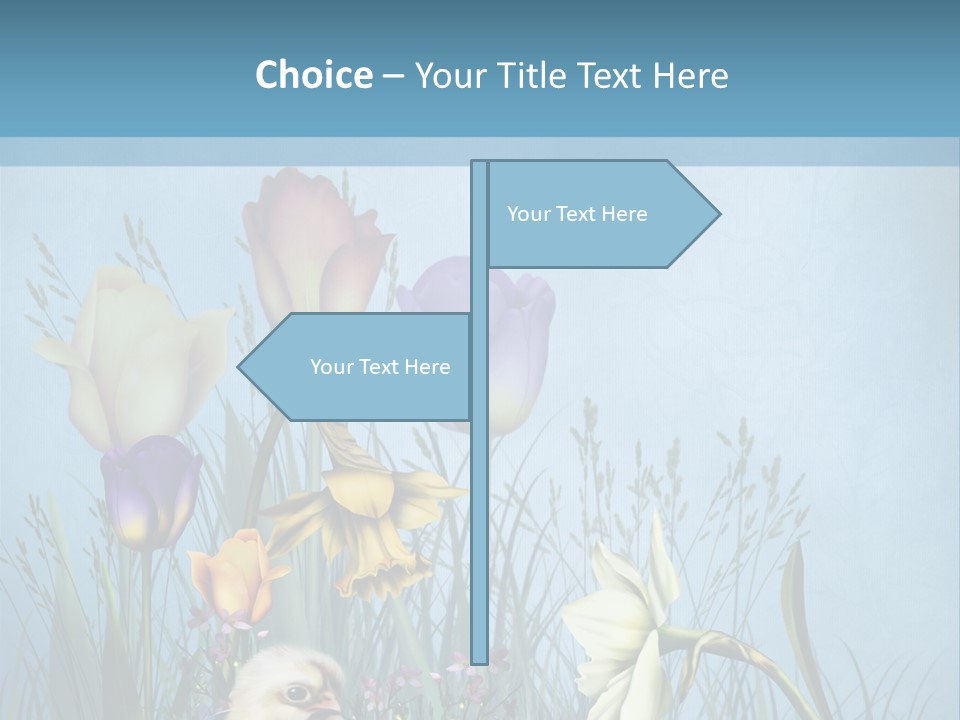 Niebieski Kwiat Ilustracja PowerPoint Template