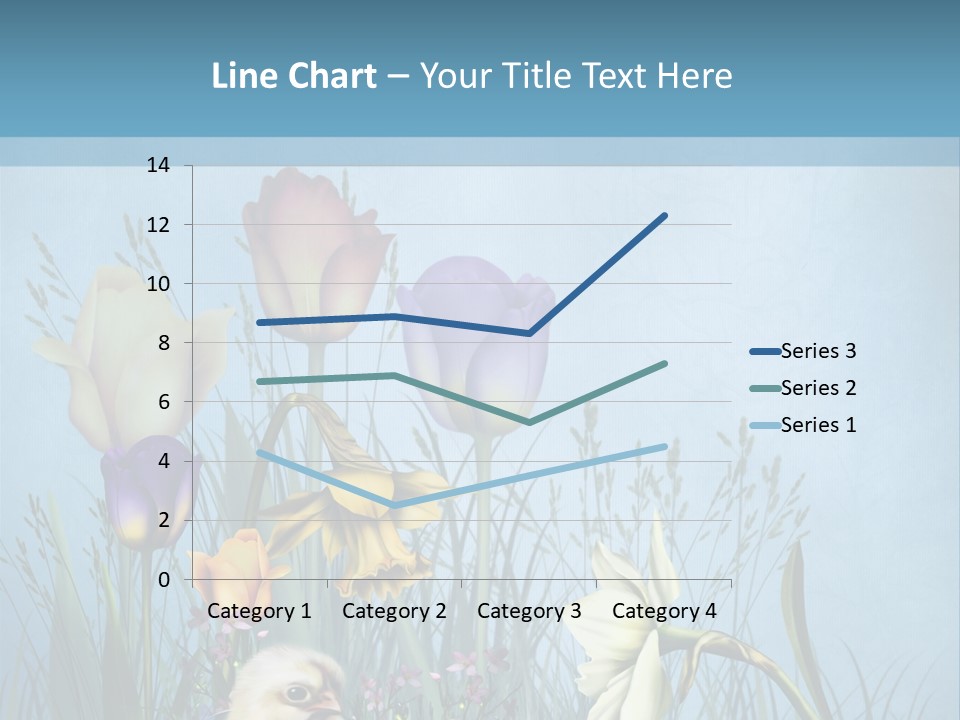 Niebieski Kwiat Ilustracja PowerPoint Template