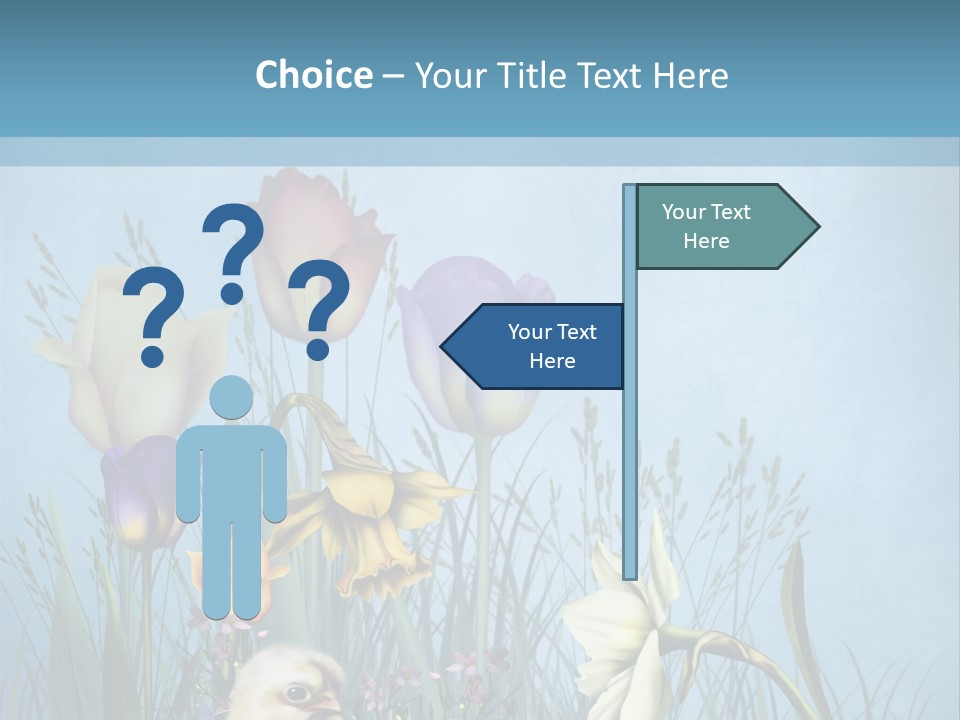Niebieski Kwiat Ilustracja PowerPoint Template