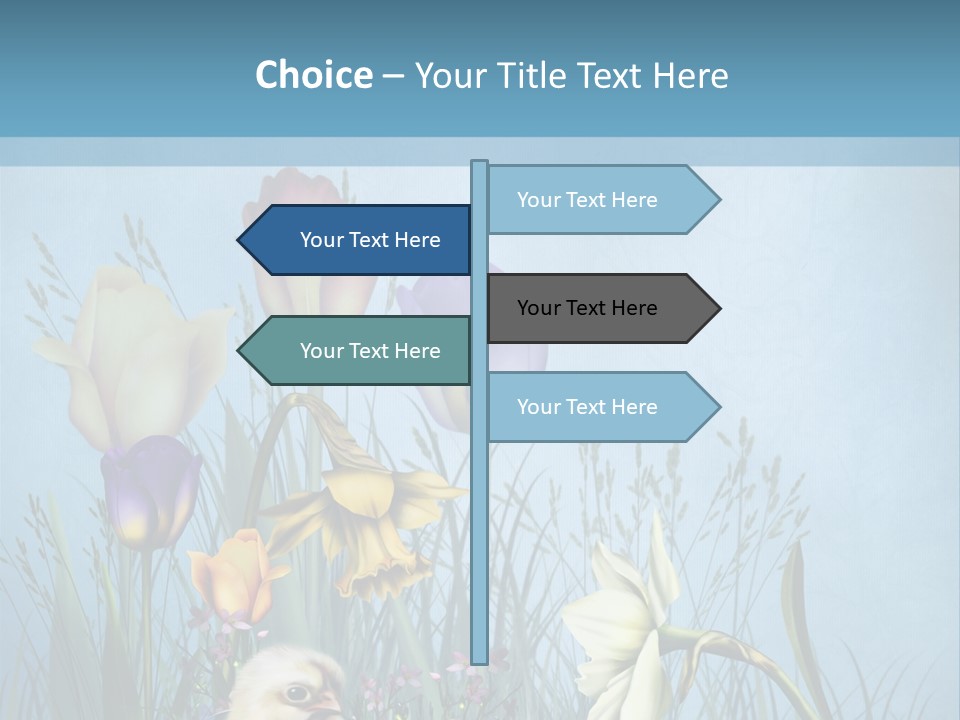 Niebieski Kwiat Ilustracja PowerPoint Template