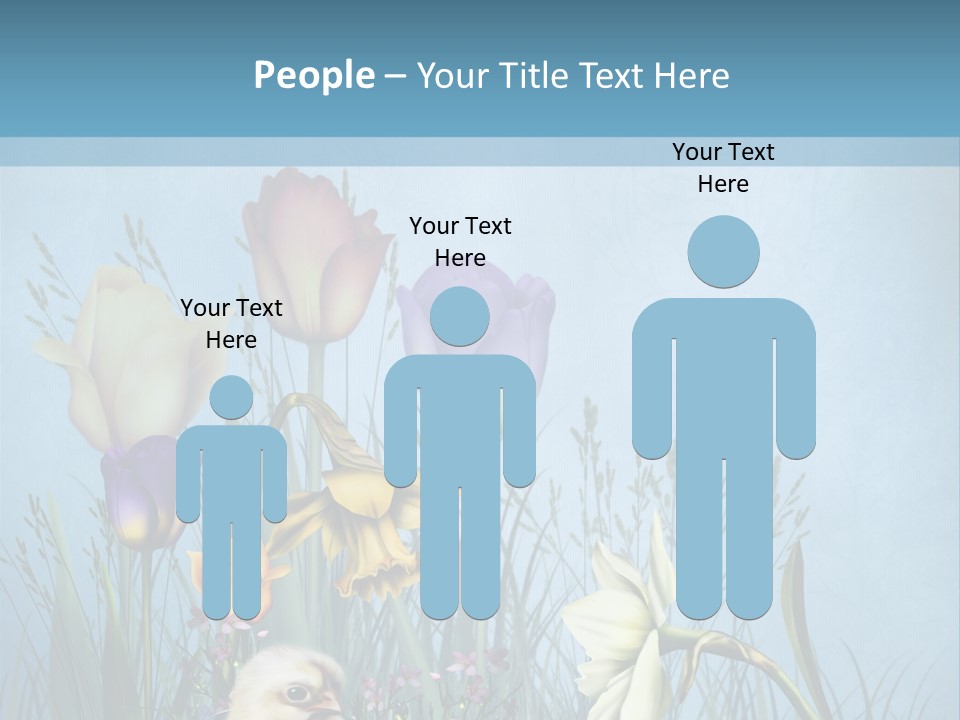 Niebieski Kwiat Ilustracja PowerPoint Template