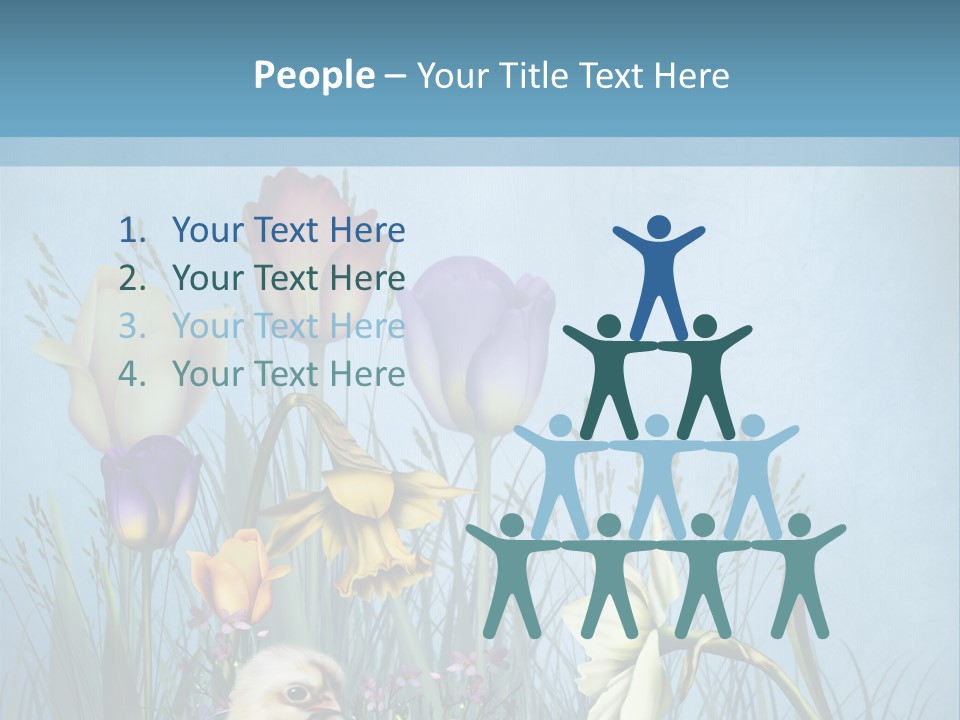 Niebieski Kwiat Ilustracja PowerPoint Template