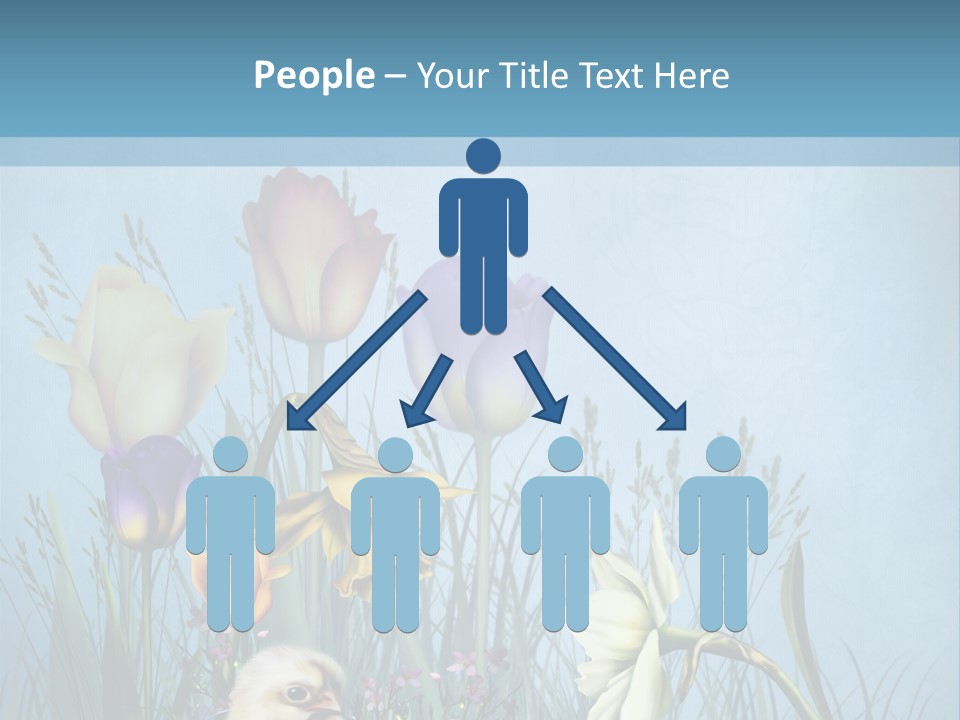 Niebieski Kwiat Ilustracja PowerPoint Template