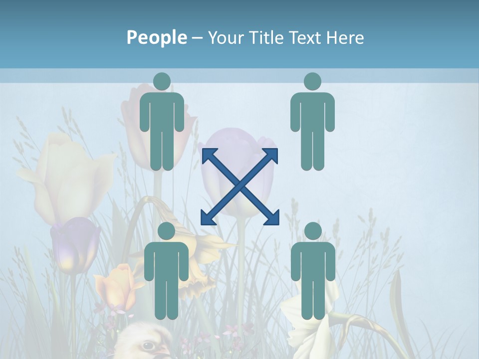 Niebieski Kwiat Ilustracja PowerPoint Template