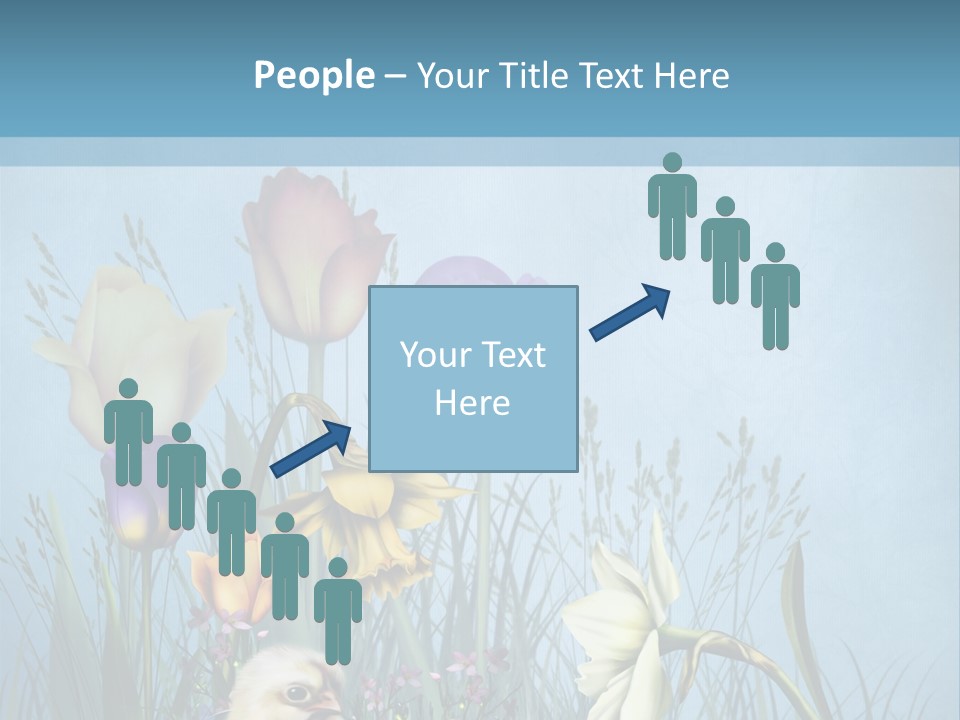 Niebieski Kwiat Ilustracja PowerPoint Template