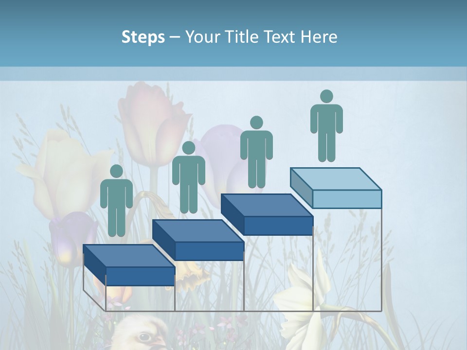 Niebieski Kwiat Ilustracja PowerPoint Template