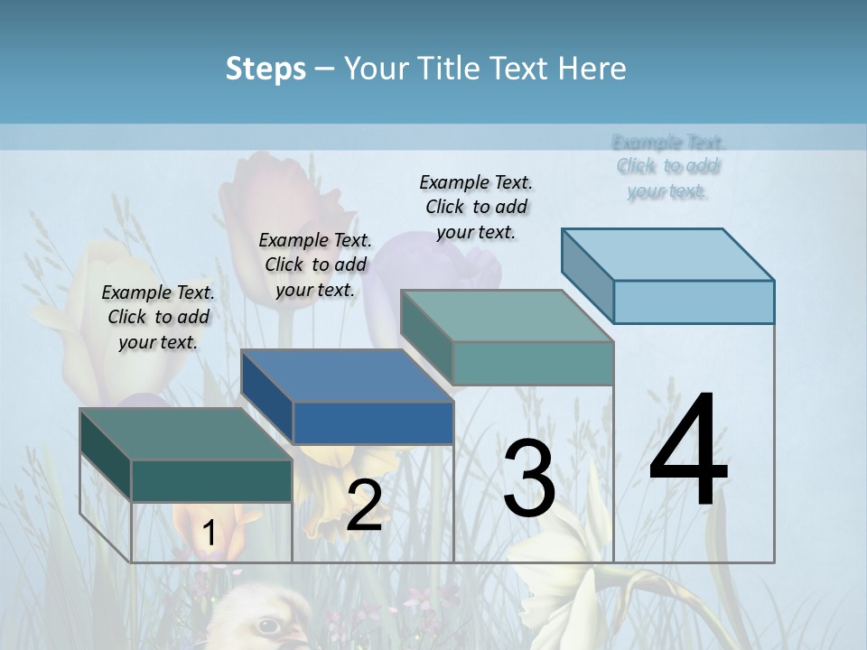 Niebieski Kwiat Ilustracja PowerPoint Template