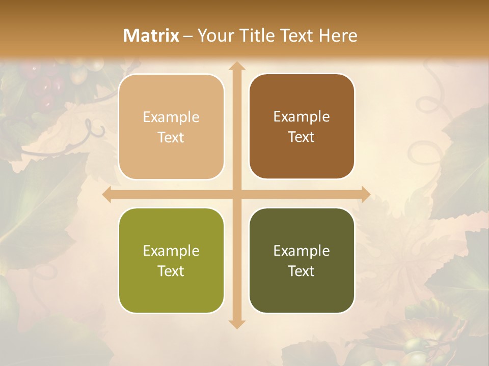 Retro Bluszcz Winogrona PowerPoint Template