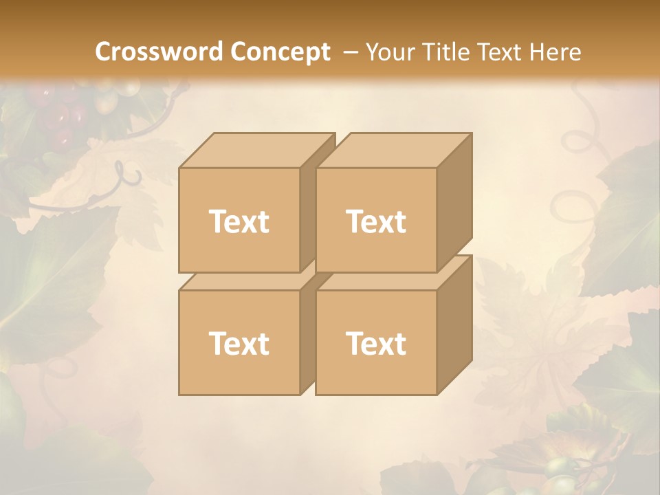 Retro Bluszcz Winogrona PowerPoint Template