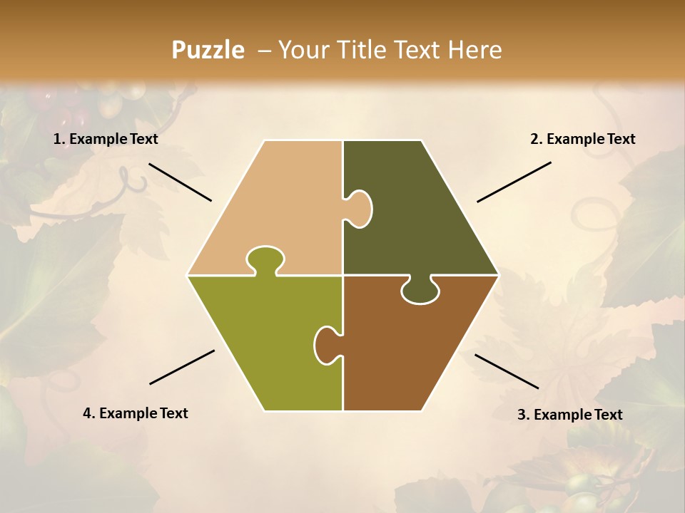 Retro Bluszcz Winogrona PowerPoint Template