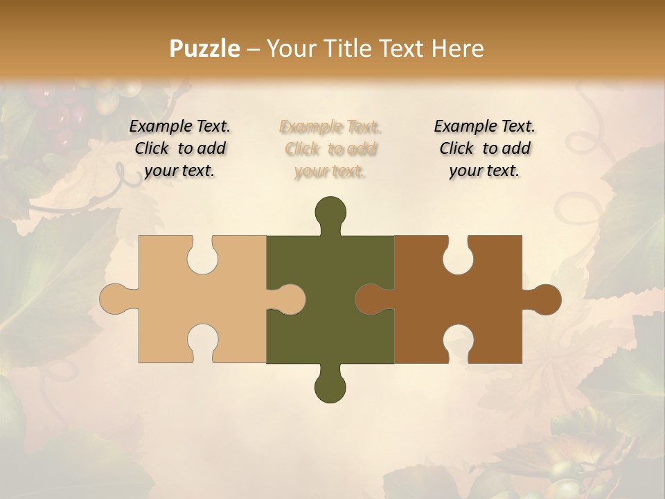 Retro Bluszcz Winogrona PowerPoint Template