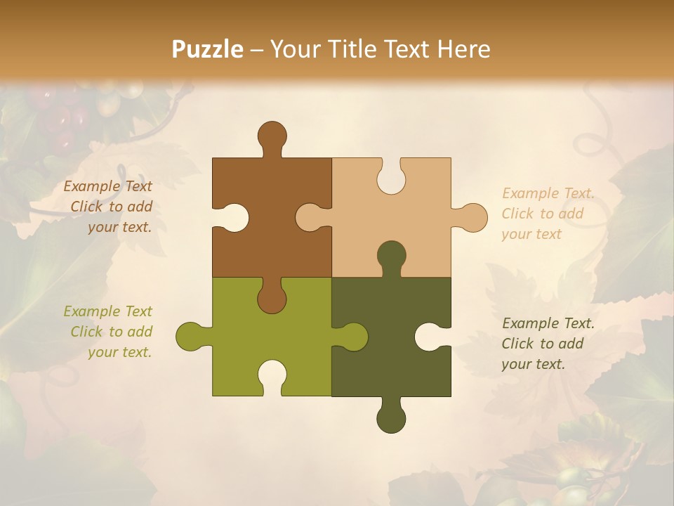 Retro Bluszcz Winogrona PowerPoint Template