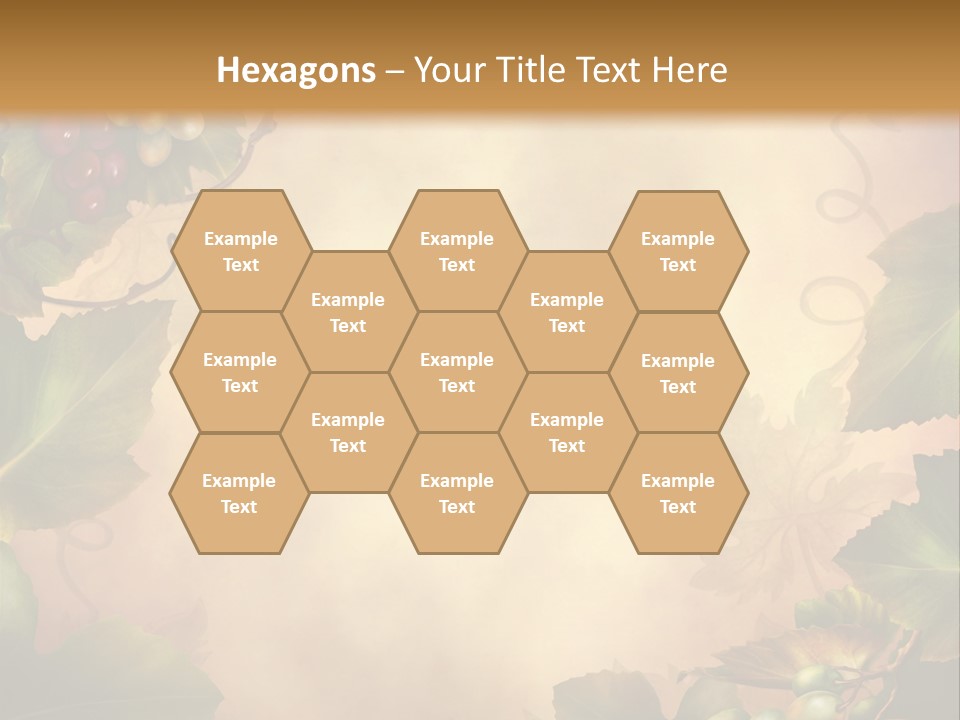 Retro Bluszcz Winogrona PowerPoint Template