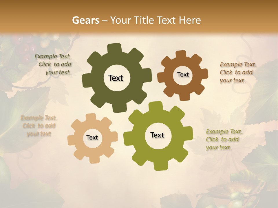 Retro Bluszcz Winogrona PowerPoint Template