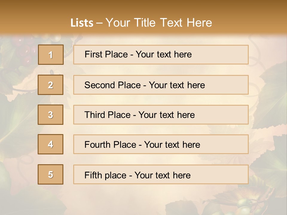 Retro Bluszcz Winogrona PowerPoint Template