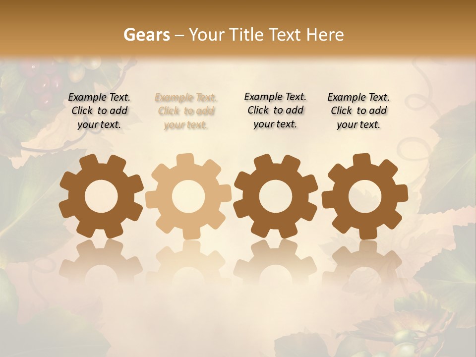 Retro Bluszcz Winogrona PowerPoint Template