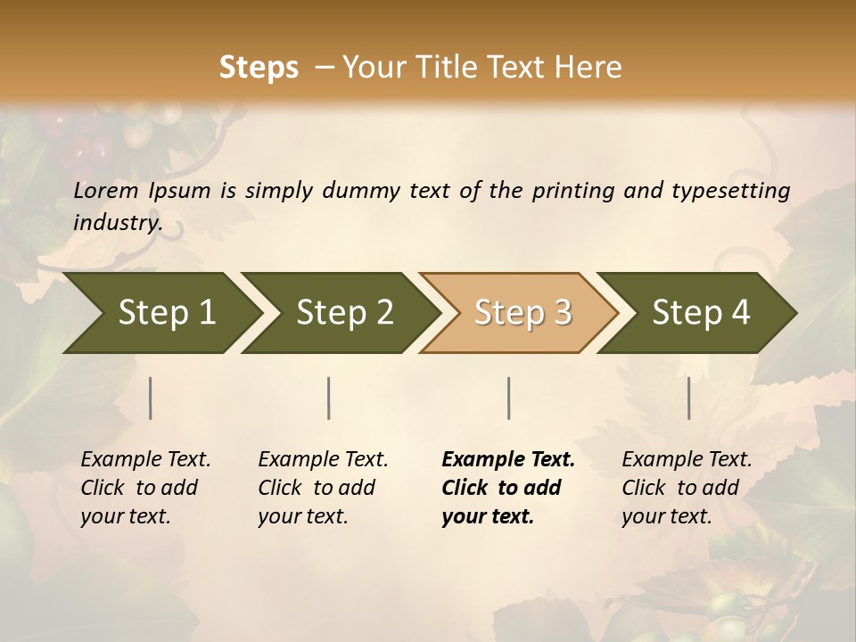 Retro Bluszcz Winogrona PowerPoint Template