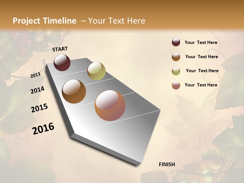 Retro Bluszcz Winogrona PowerPoint Template