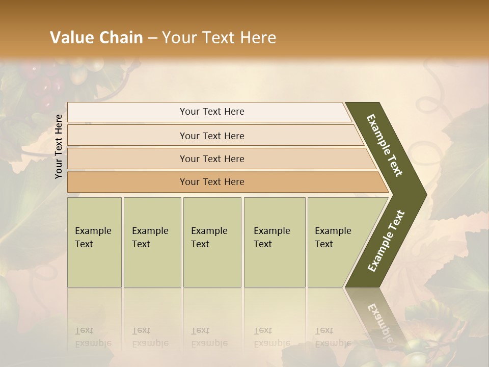 Retro Bluszcz Winogrona PowerPoint Template
