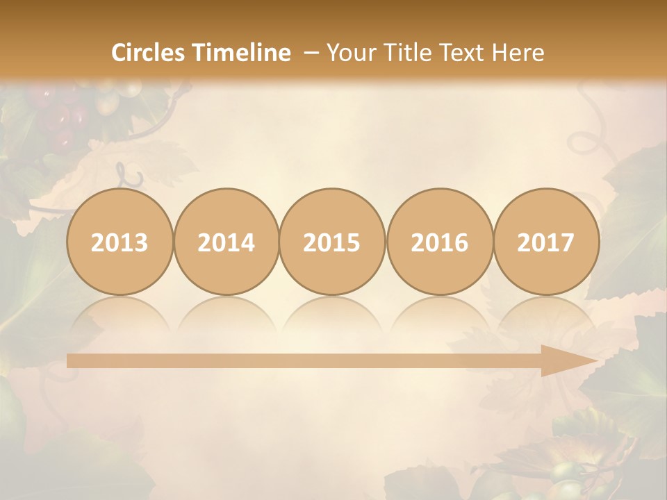 Retro Bluszcz Winogrona PowerPoint Template
