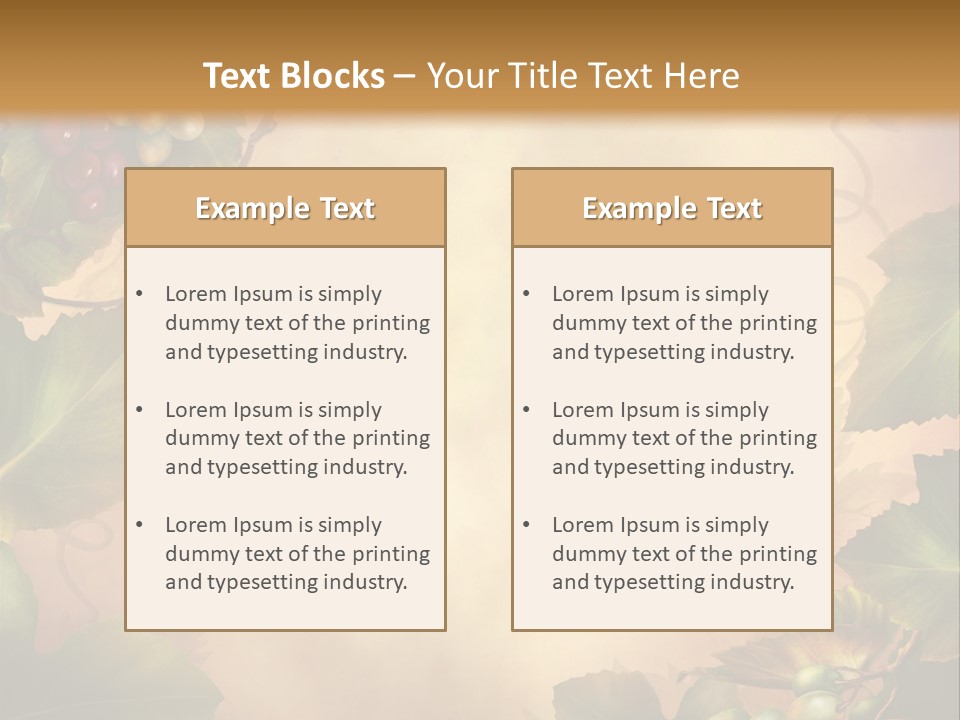 Retro Bluszcz Winogrona PowerPoint Template