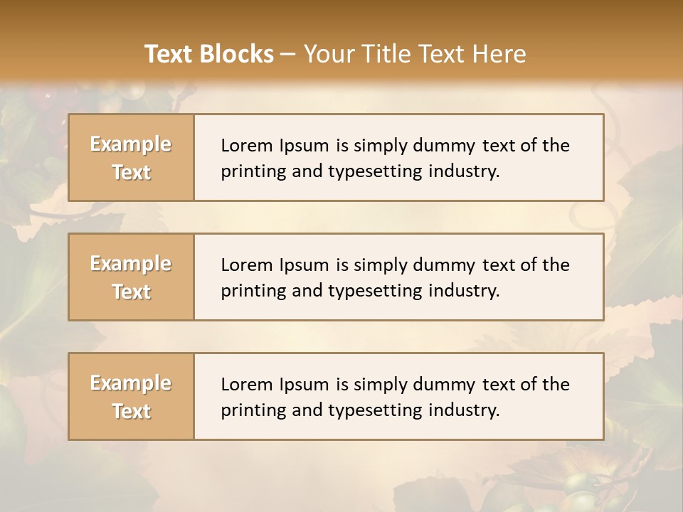 Retro Bluszcz Winogrona PowerPoint Template