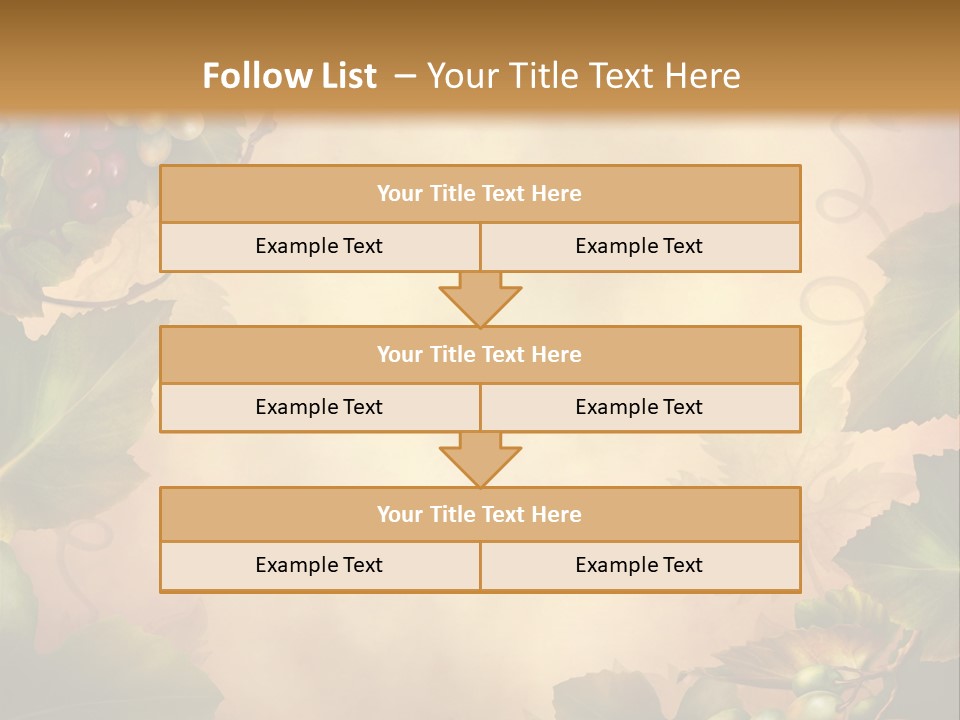 Retro Bluszcz Winogrona PowerPoint Template