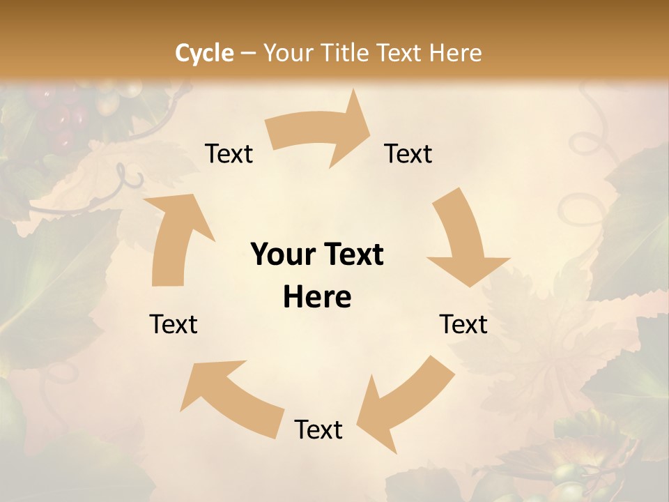Retro Bluszcz Winogrona PowerPoint Template