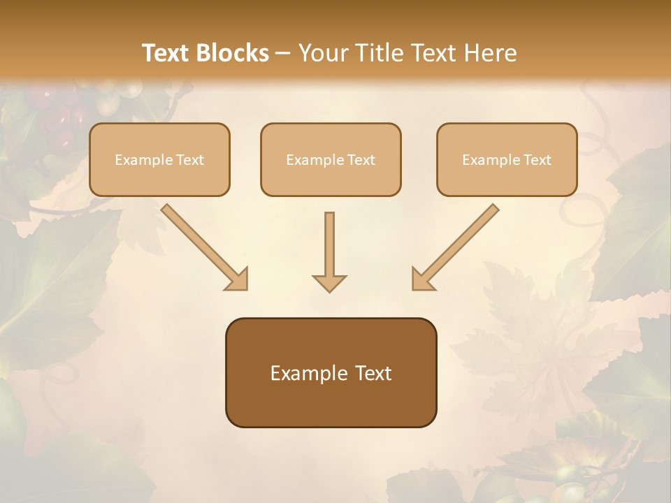 Retro Bluszcz Winogrona PowerPoint Template