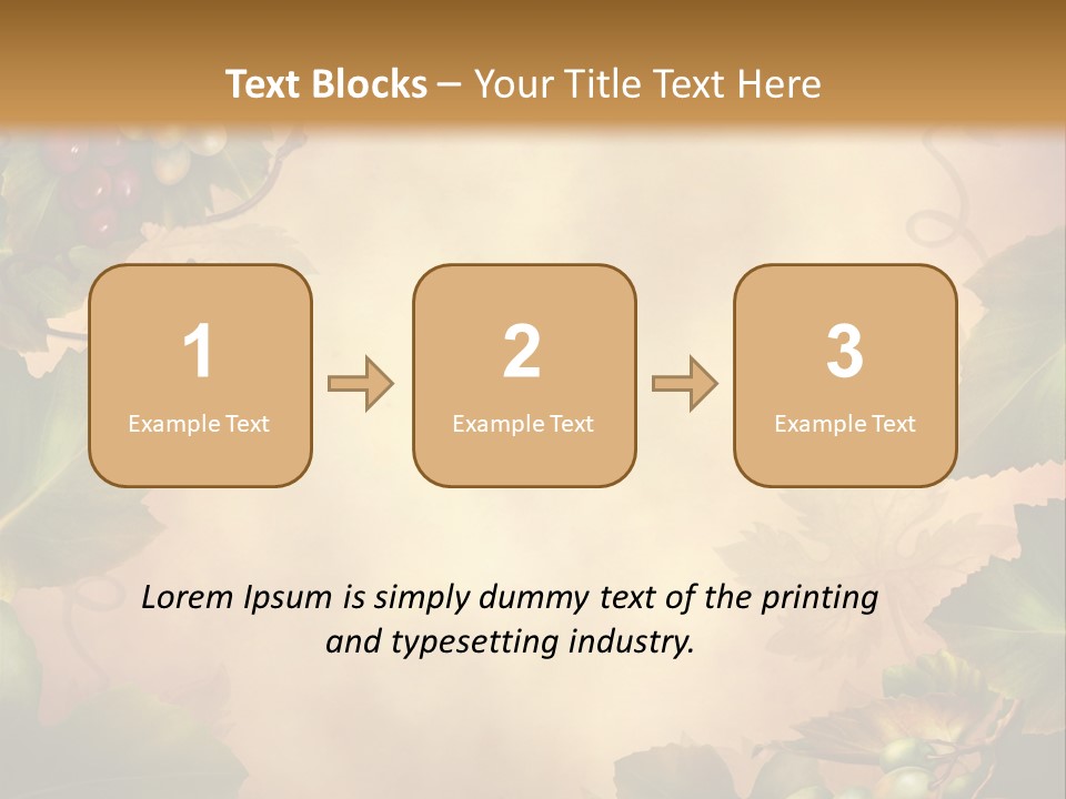 Retro Bluszcz Winogrona PowerPoint Template