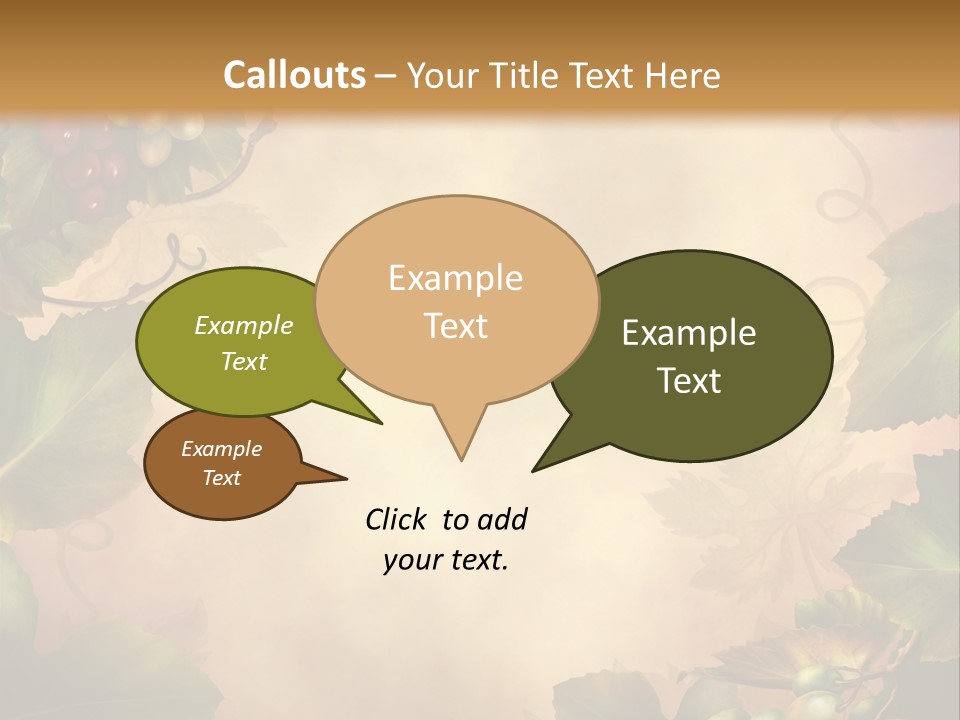 Retro Bluszcz Winogrona PowerPoint Template