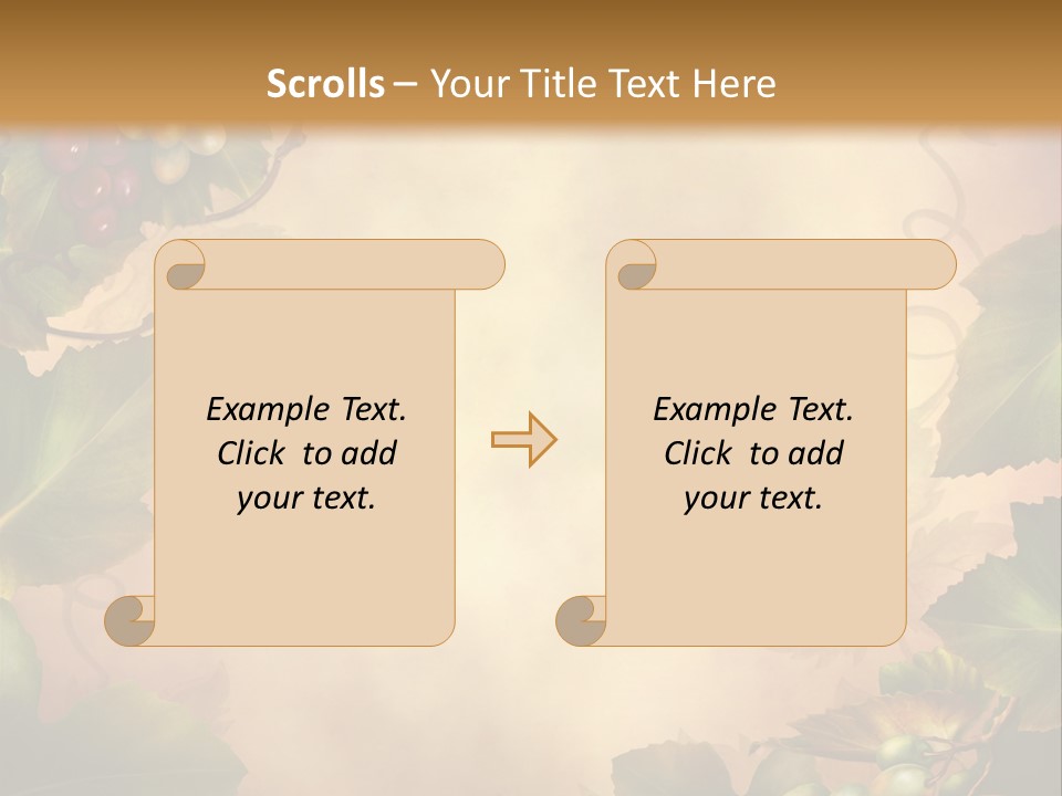 Retro Bluszcz Winogrona PowerPoint Template
