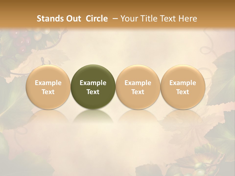 Retro Bluszcz Winogrona PowerPoint Template