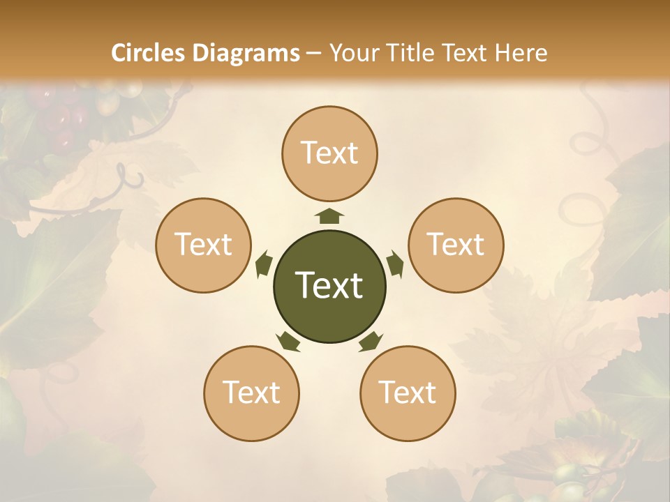 Retro Bluszcz Winogrona PowerPoint Template