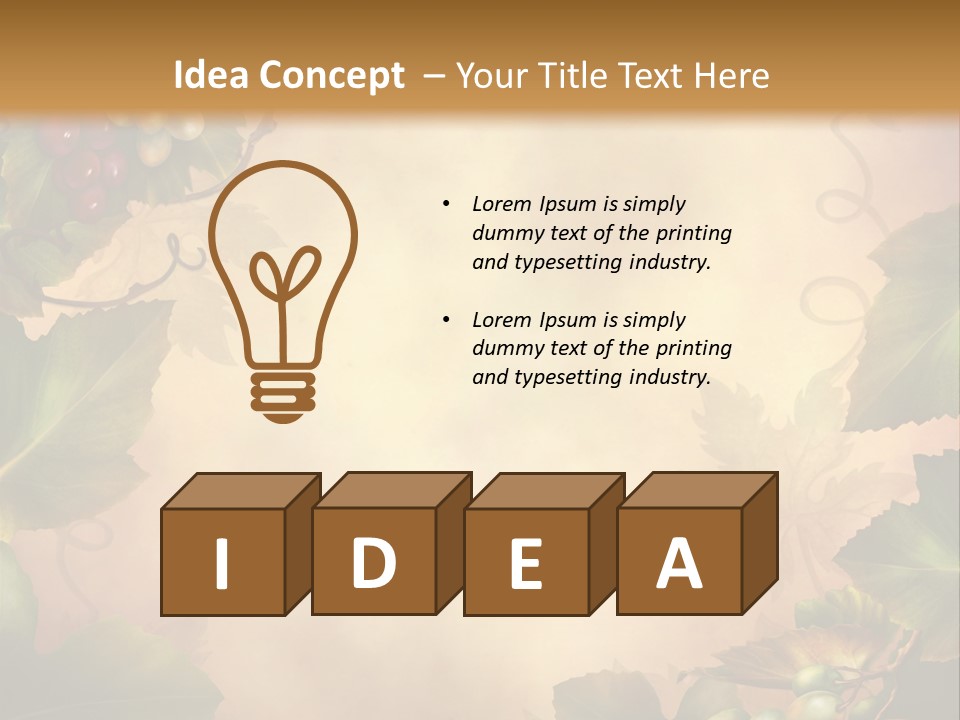 Retro Bluszcz Winogrona PowerPoint Template