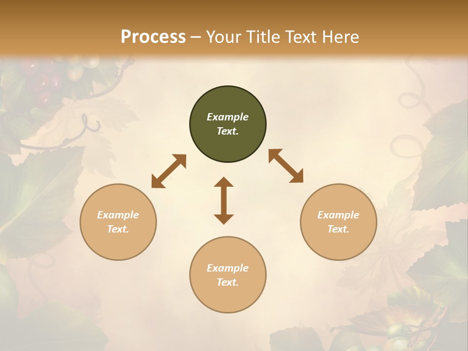Retro Bluszcz Winogrona PowerPoint Template