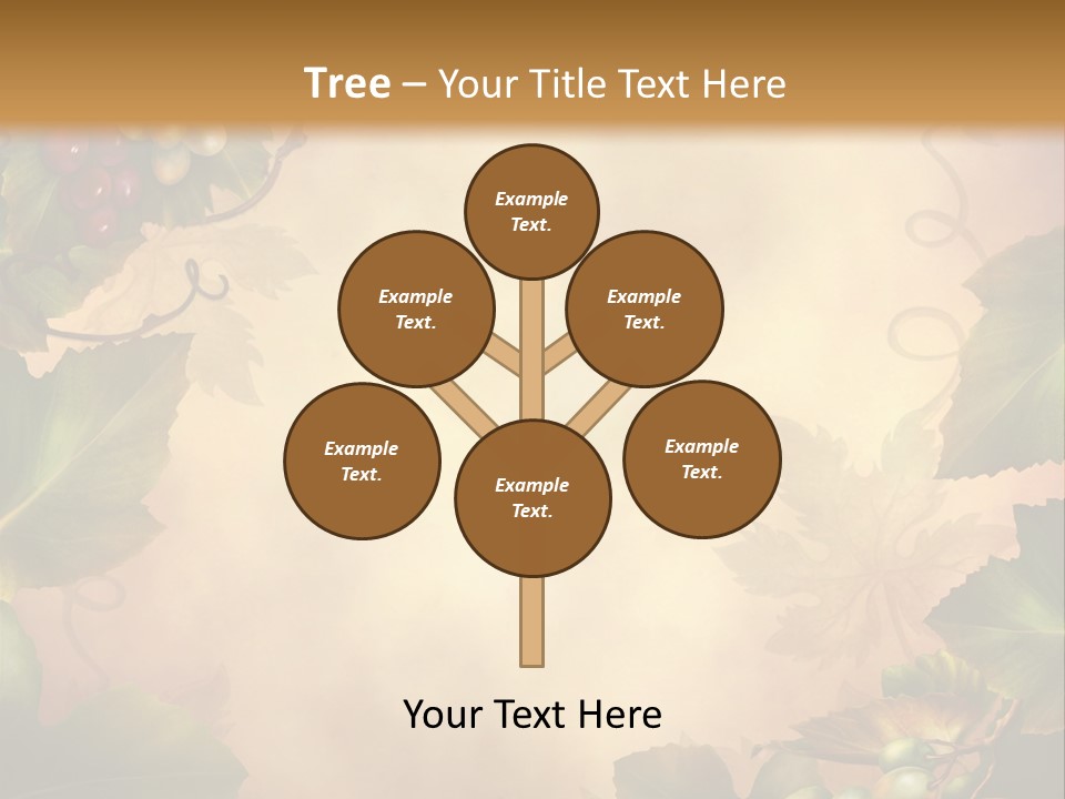 Retro Bluszcz Winogrona PowerPoint Template