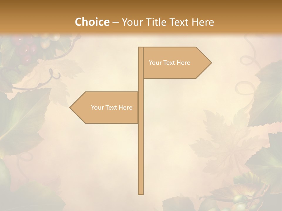 Retro Bluszcz Winogrona PowerPoint Template