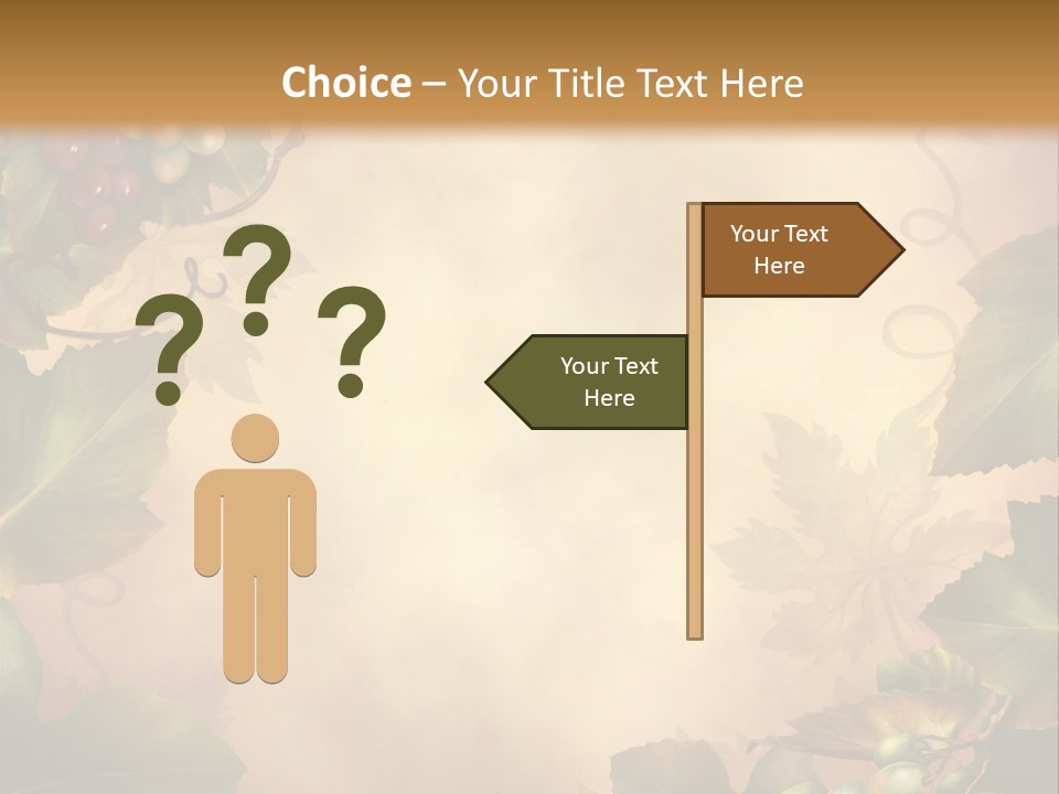 Retro Bluszcz Winogrona PowerPoint Template