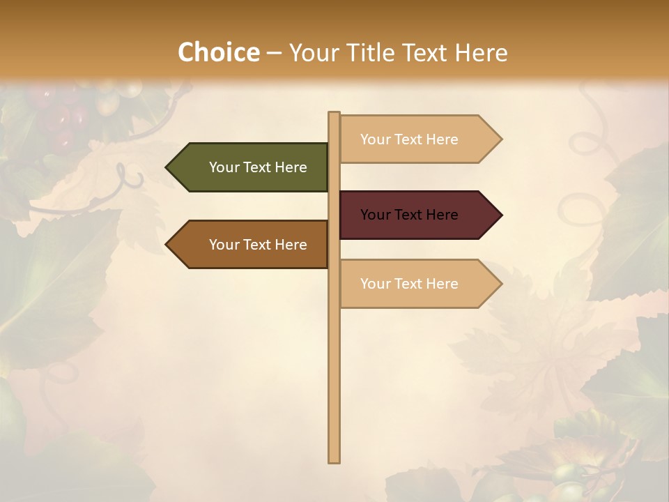 Retro Bluszcz Winogrona PowerPoint Template
