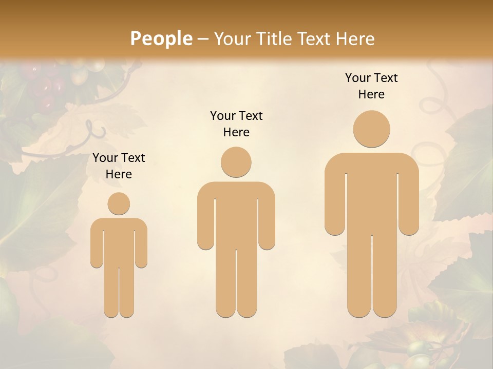 Retro Bluszcz Winogrona PowerPoint Template