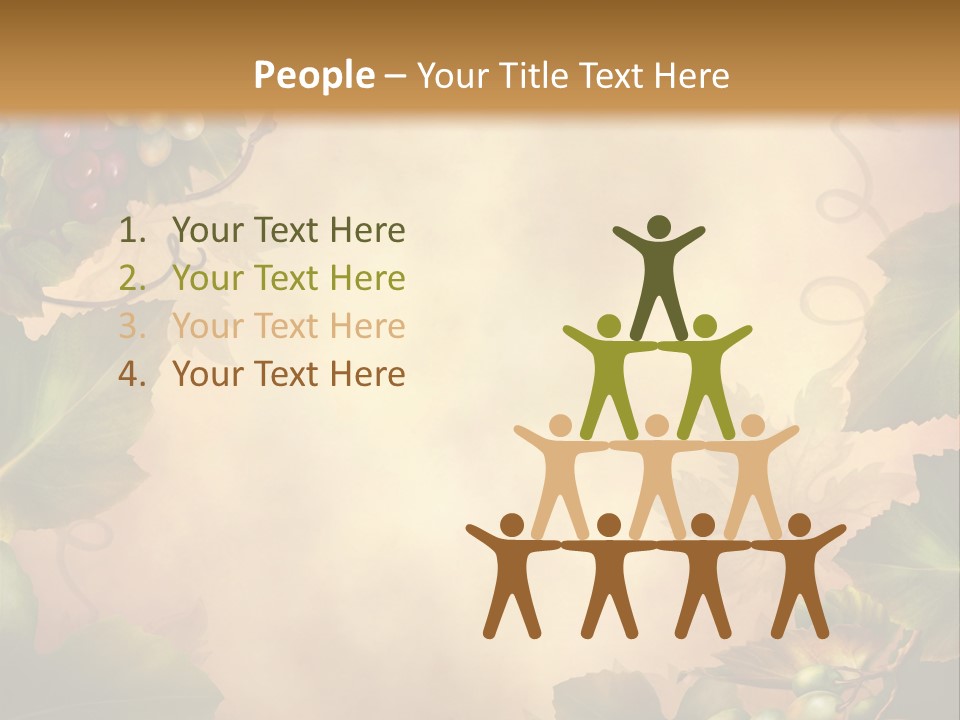 Retro Bluszcz Winogrona PowerPoint Template