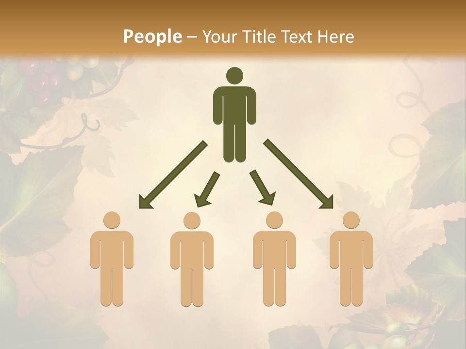 Retro Bluszcz Winogrona PowerPoint Template